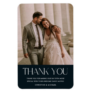 Magnet Flexible Merci photo Mariage favori bleu marine