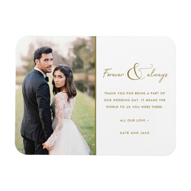 Magnet Flexible Merci photo Mariage pour toujours et toujours or (Horizontal)