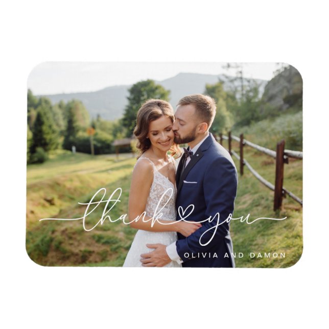 Magnet Flexible Merci photo moderne en noir et blanc (Horizontal)