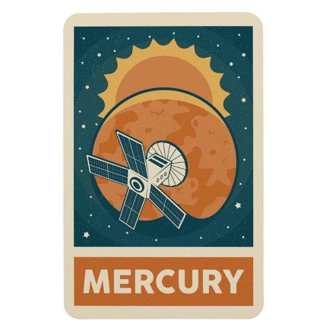 Magnet Flexible Mercure Retro Galaxy Satellite (Vertical)