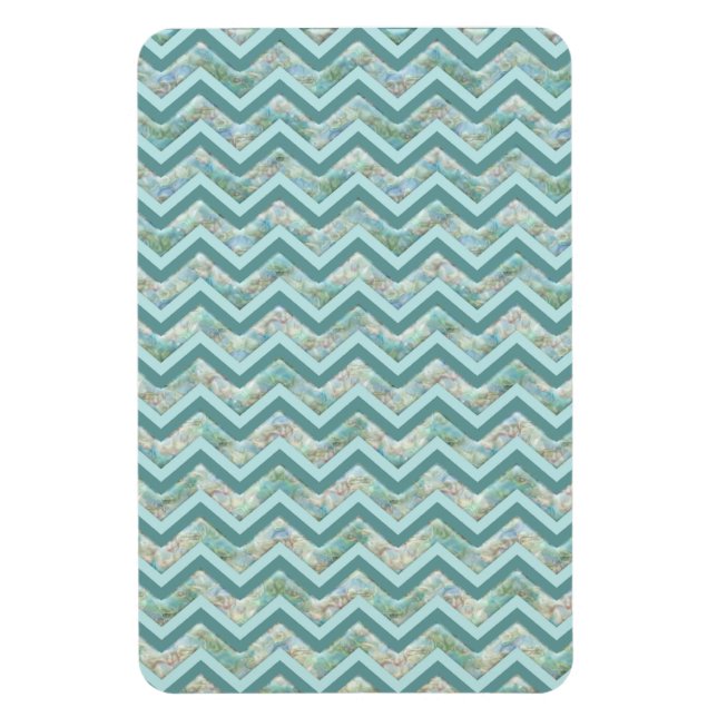Magnet Flexible Mère de Pearl Turquoise ZigZag (Vertical)