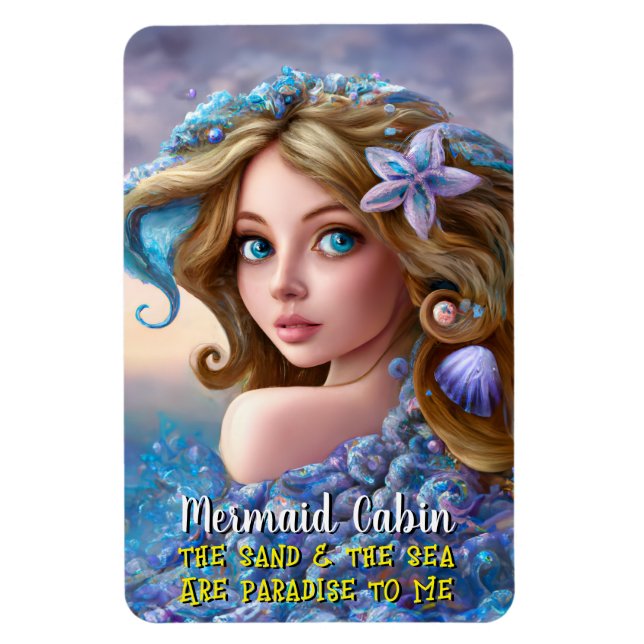 Magnet Flexible Mermaid Sea Goddess Nymph Siren Cruise Room Porte (Vertical)