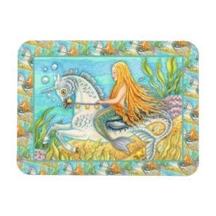 MAGNET FLEXIBLE MERMAID & SEA STALLION, UNICORN D'IMAGINAIRE WHIMS