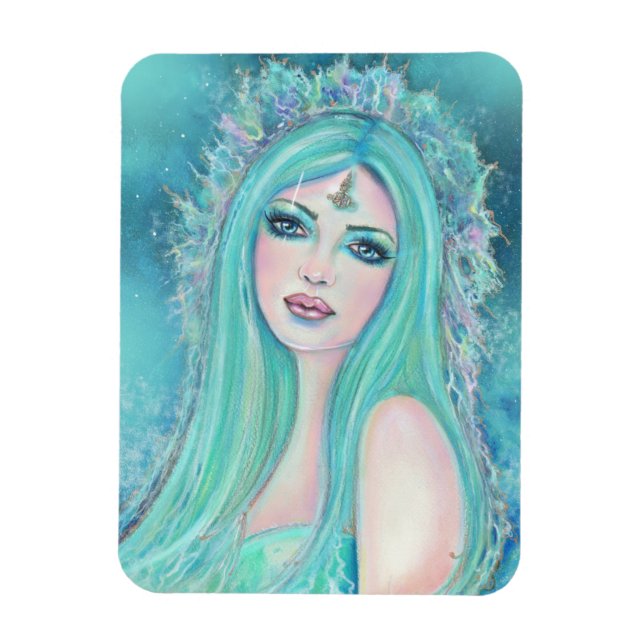 Magnet Flexible Mermaid un avec l'art marin par Renee Lavoie (Vertical)