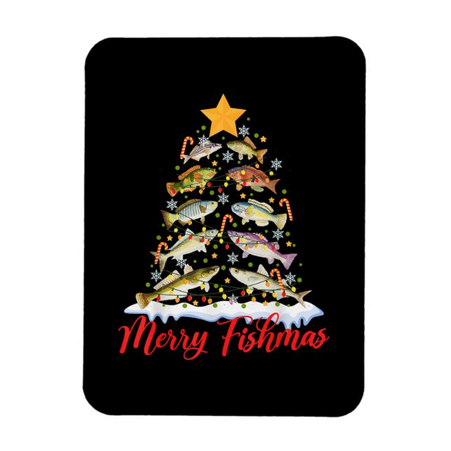 Magnet Flexible Merry Fishmas Funky Christmas Tree Lights Fish Fis (Vertical)