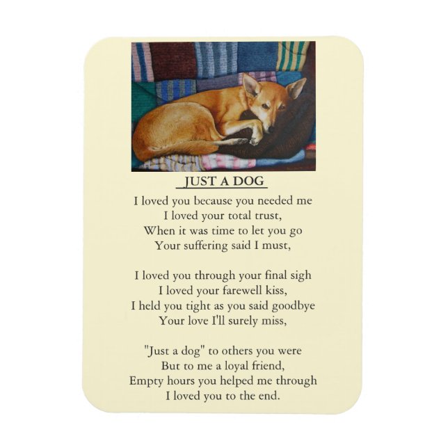 Magnet Flexible message de sympathie original pour chien (Vertical)