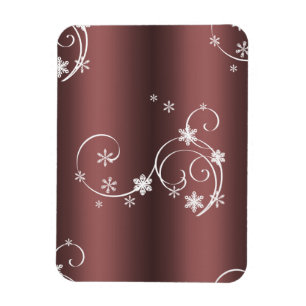 Magnet Flexible Metallic Brown White Swirls Christmas