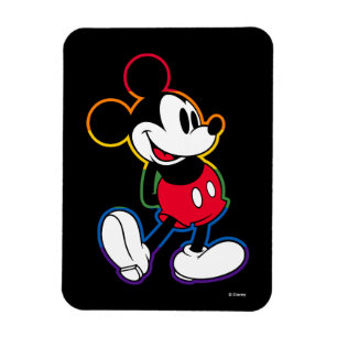 Magnet Flexible Mickey Classique Contour Arc-en-Ciel