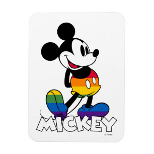 Magnet Flexible Mickey Classique Rayures Arc-en-Ciel