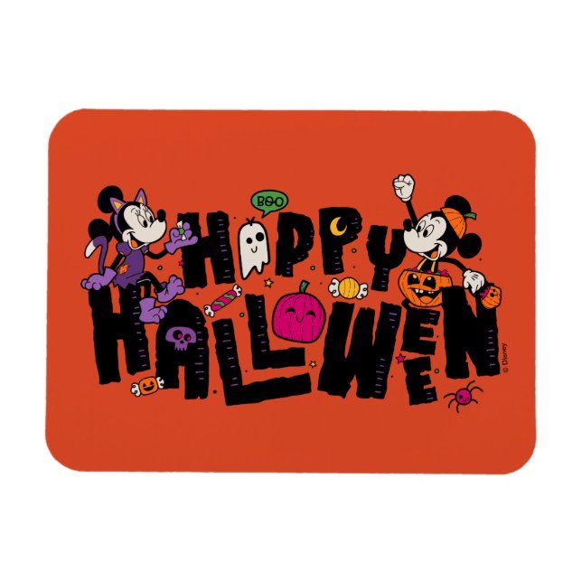 Magnet Flexible Mickey et Minnie - Bonne Halloween (Horizontal)