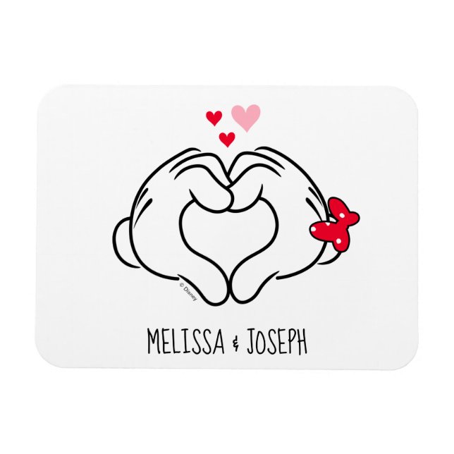 Magnet Flexible Mickey et Minnie faire le coeur signe avec les mai (Horizontal)
