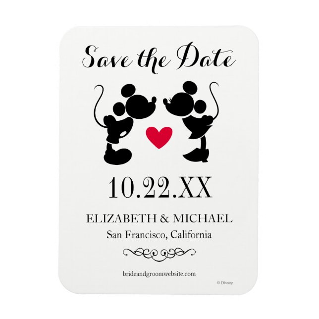 Magnet Flexible Mickey et Minnie Mariage | Silhouette Enregistrer  (Vertical)