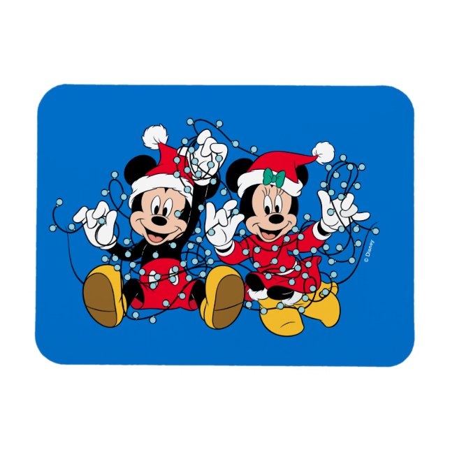 Magnet Flexible Mickey & Minnie |Lumières de Noël (Horizontal)