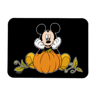 Magnet Flexible Mickey Souris assise sur le Citrouille