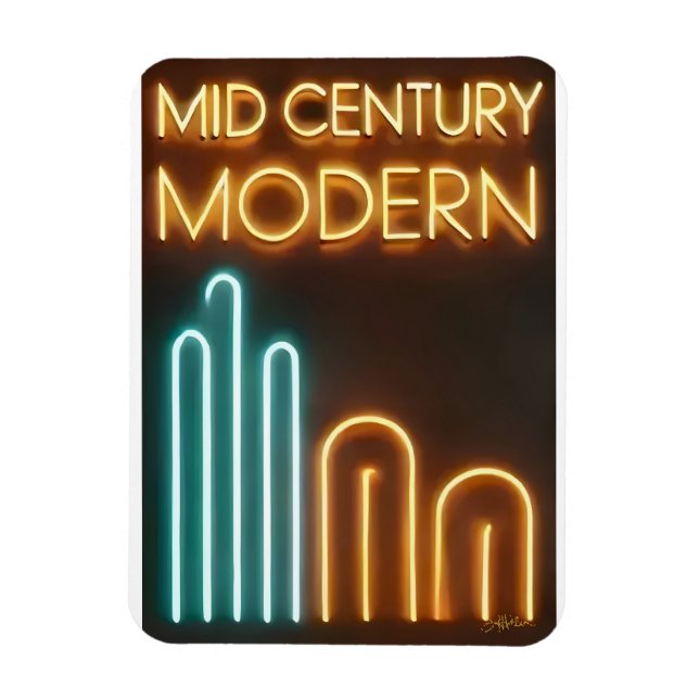 Magnet Flexible Mid Century Modern Art Neon Sign Design (Vertical)