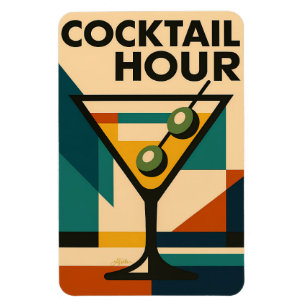 Magnet Flexible Mid Century Modern Bauhaus Cocktail Hour Martini