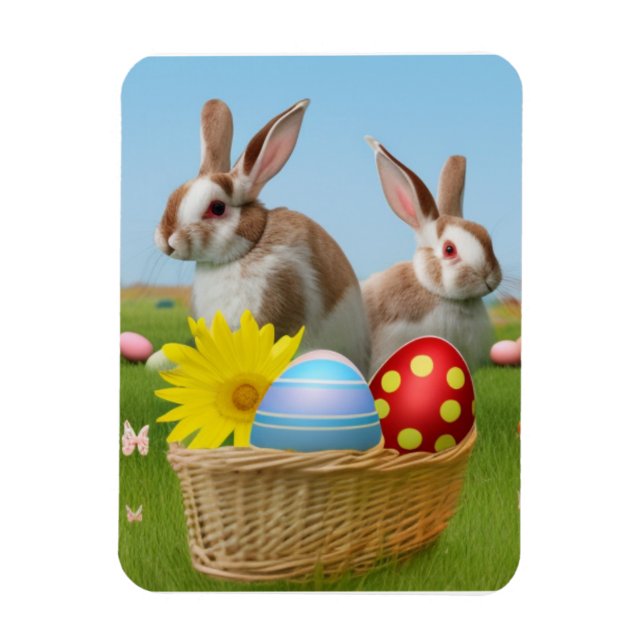 Magnet Flexible Mignonne lapin de Pâques pour une humeur positive (Vertical)