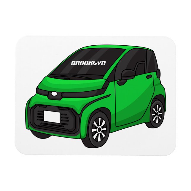 Magnet Flexible Mignonne micro-voiture verte (Horizontal)