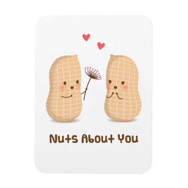 Magnet Flexible Mignons cacahuètes Fous de vous Saint-Valentin (Vertical)