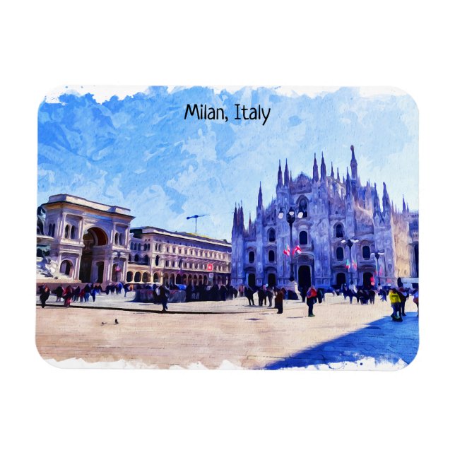 Magnet Flexible Milan Italie Cathédrale Panorama Vue (Horizontal)