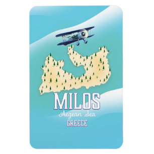 Magnet Flexible Milos, île grecque Carte de voyage poster art.