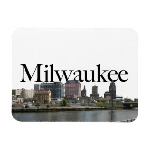 Magnet Flexible Milwaukee WI Skyline avec Milwaukee dans le ciel