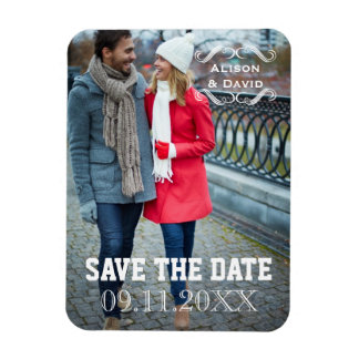 Magnet Flexible Minimal Enregistrer la date simple photo mariage