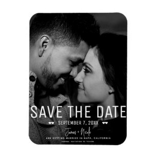 Magnet Flexible Minimal moderne Enregistrer la date Mariage photo