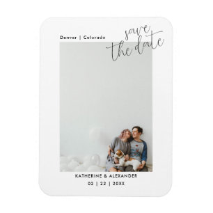 Magnet Flexible Minimalist Modern Elegant Photo Save The Date Card