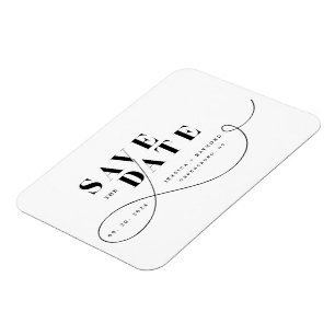 Magnet Flexible Minimaliste Noir Blanc Enregistrer La Date
