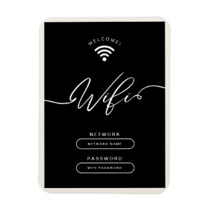 Magnet Flexible Minimaliste noir et beige Zone Wifi simple