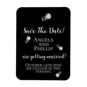 Magnet Flexible Minimaliste Noir et Blanc Épargnez la Date