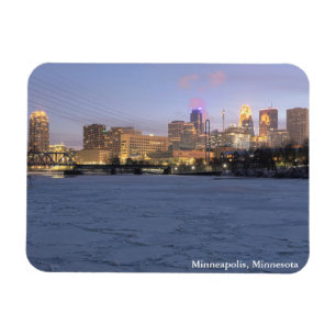 Magnet Flexible minneapolis skyline and frozen mississippi river