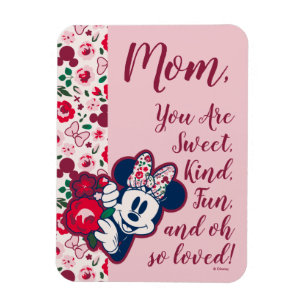 Magnet Flexible Minnie Mouse Motif Floral - Bonne Fête des Mères