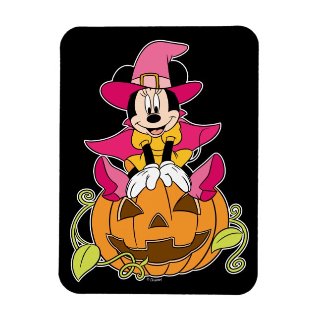 Magnet Flexible Minnie Souris assise sur Jack-O-Lantern (Vertical)