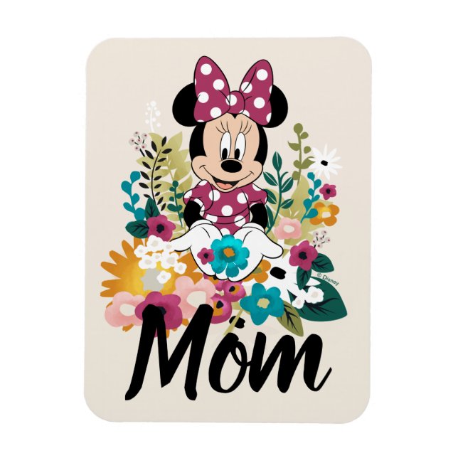Magnet Flexible Minnie Souris - Fleurs pour maman (Vertical)