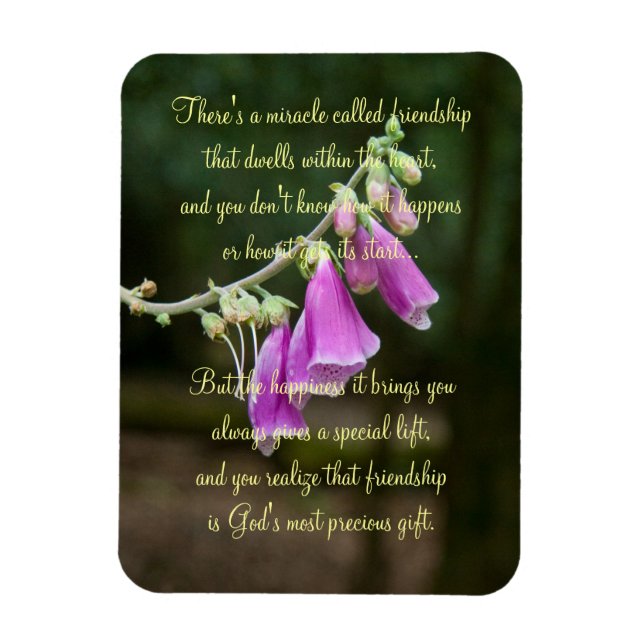 Magnet Flexible Miracle Of Friendship Poem (Vertical)