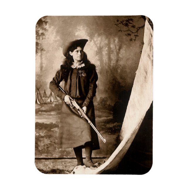 Magnet Flexible Miss Annie Oakley avec pistolet, Portrait photo Vi (Vertical)