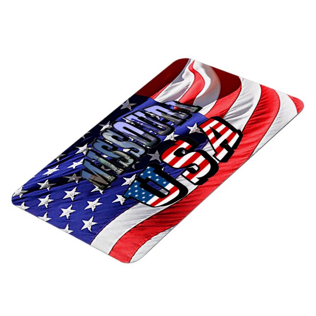 Magnet Flexible Missouri Picture et USA Text (Côté Gauche)