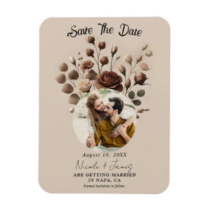 Magnet Flexible Mocha Mousse Beige Brown Floral Enregistrer La Dat