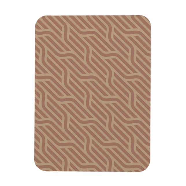 Magnet Flexible Mocha Mousse Brown Buffet Beige Wavy Line Motif (Vertical)