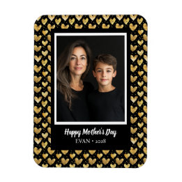 Magnet Flexible Mode foncé Faux Golden Foil Coeurs Fête des mères