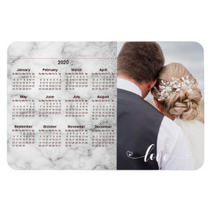 Magnet Flexible Modèle de photo de mariage en marbre gris 2020 Cal