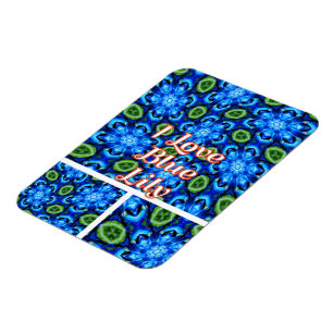 Magnet Flexible Modèle Floral bleu Abstrait