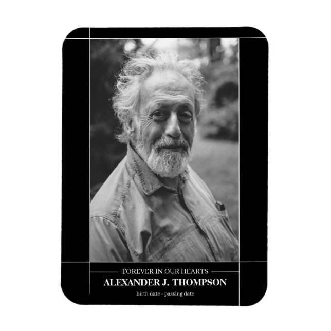 Magnet Flexible Modern In Love Mémoire Funeral Photo (Vertical)