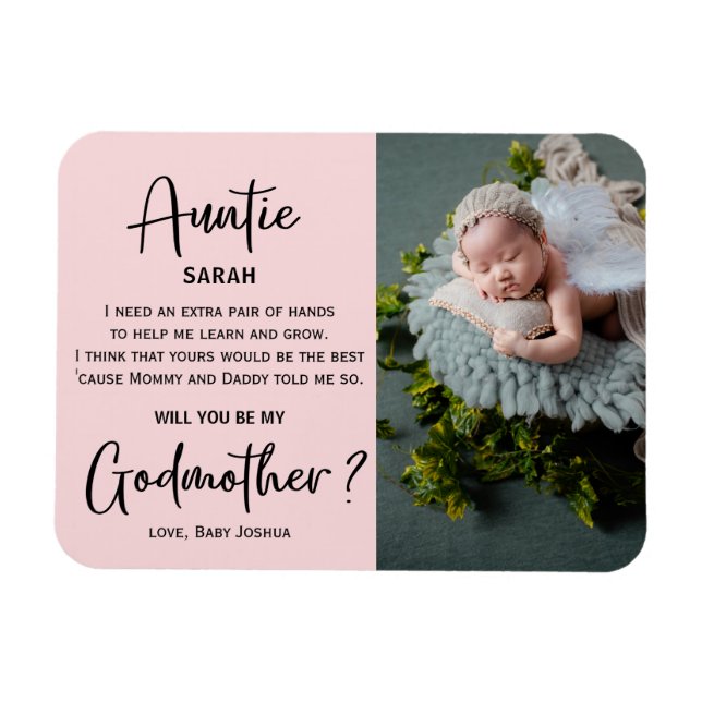 Magnet Flexible Modern Marble Godmother Photo Proposal (Horizontal)