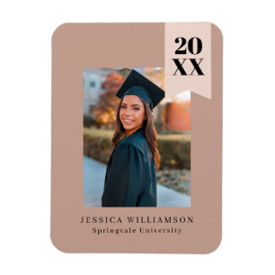 Magnet Flexible Modern Minimal Dusty Pink Ribbon Graduation Photo