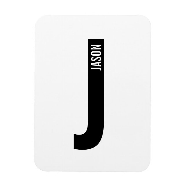 Magnet Flexible Modern Personalized Bold Monogram and Name (Vertical)