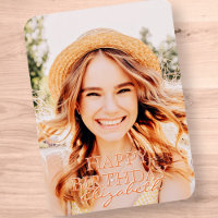 Modern Simple Script Photo voeux d'anniversaire