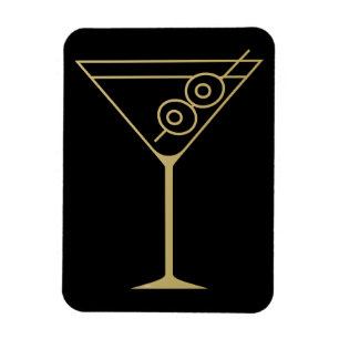 Magnet Flexible Moderne de milieu de siècle Or 2 Martini olive